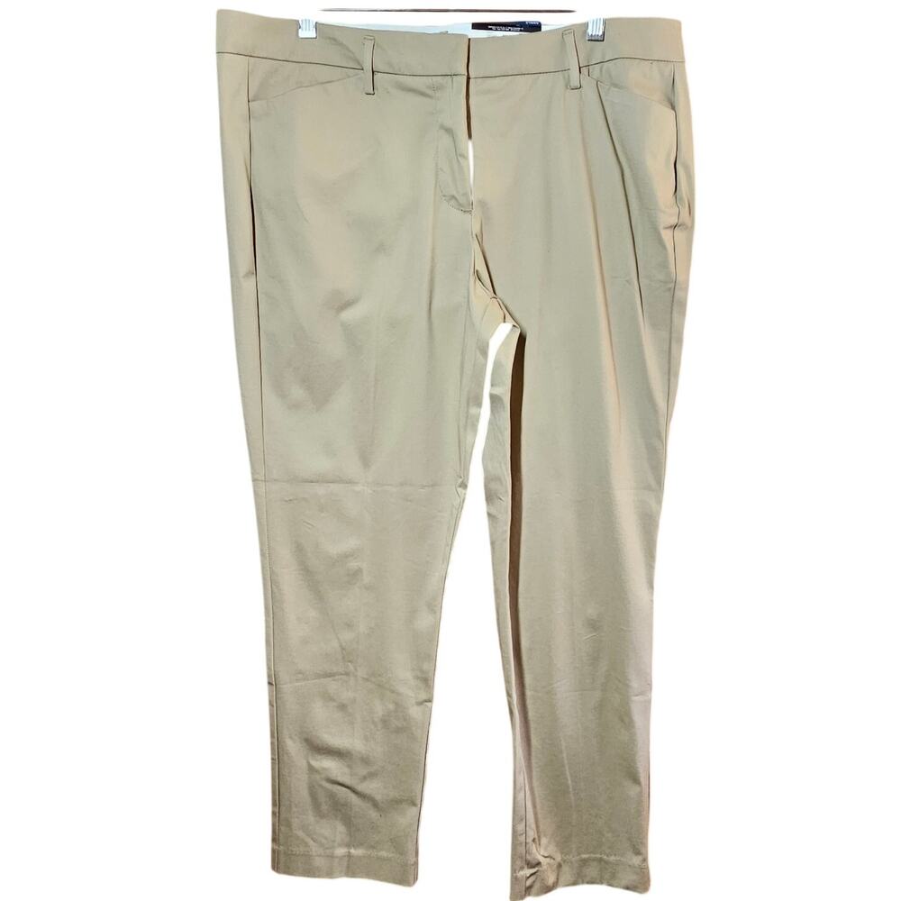 Khaki Flat Front Ankle Dress Pants with Pockets Size 14 New with Tag